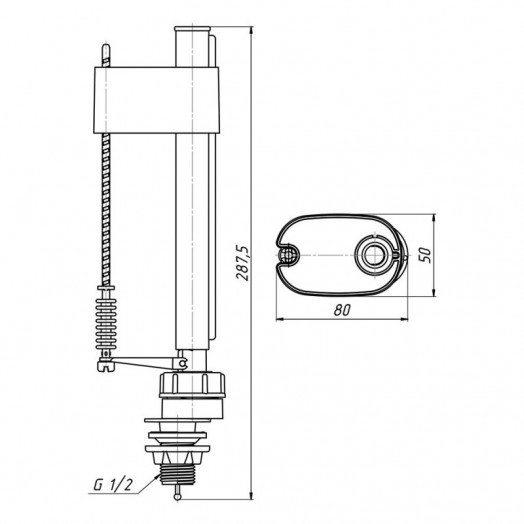 Наповнювальний механізм для унітаза ANI Plast WC5550