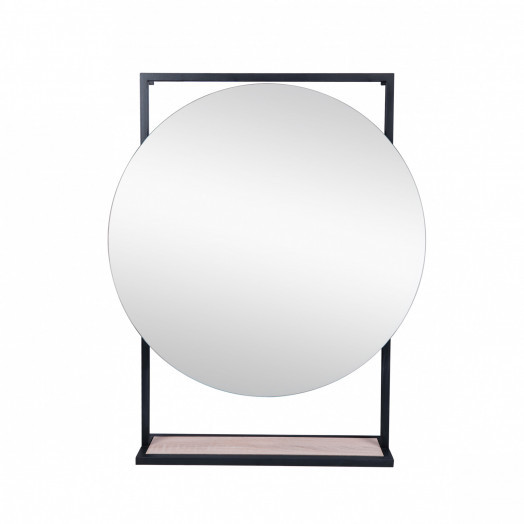 Зеркало Qtap Taurus 600х850х140 Black/Whitish oak с LED-подсветкой QT2478ZP700BWO