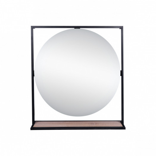 Зеркало Qtap Taurus 700х850х140 Black/Whitish oak с LED-подсветкой QT2478ZP800BWO