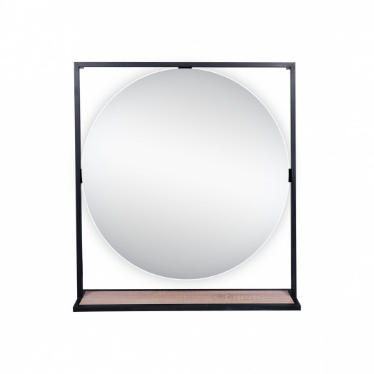 Зеркало Qtap Taurus 700х850х140 Black/Whitish oak с LED-подсветкой QT2478ZP800BWO