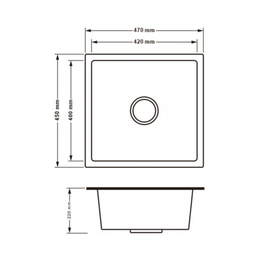 Кухонна мийка Lidz H4745B 3.0/0.8 мм Brush Black (LDH4745BPVD3008)